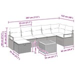 vidaXL Ensemble de canapé de jardin 8 Pièces Beige Poly rotin