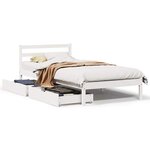 vidaXL Cadre de lit sans matelas blanc 90x190 cm bois de pin massif