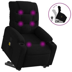 vidaXL Fauteuil de massage inclinable Noir Tissu