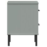 vidaXL Table de chevet avec pieds en métal Gris Bois pin massif OSLO