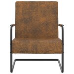 vidaXL Chaise cantilever Marron Tissu