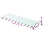 vidaXL Panneau pour étagère Verre transparent 80 x 25 cm
