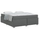vidaXL Cadre de lit avec matelas Gris foncé 180 x 200 cm tissu