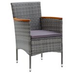 vidaXL Ensemble de salle à manger de jardin 9 pièces Gris Rattan PE