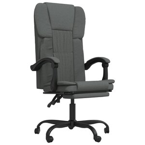 Chaise fauteuil siège pivotante de inclinable de bureau informatique étude foncé tissu gris 02_0024240