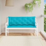 vidaXL Coussins de banc de jardin lot de 2 turquoise 150x50x7 cm tissu