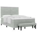 vidaXL Lit à ressorts avec tête de lit Gris clair 200 x 160 cm Velours