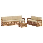 vidaXL Ensembles de canapés 8 pc Naturel et Beige Bois d'Acacia Massif