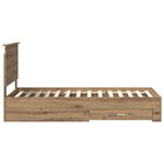 vidaXL Cadre de lit Chêne artisanal 90 x 200 cm Bois d'ingénierie