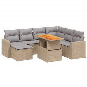 vidaXL Salon de jardin avec coussins 8 Pièces beige résine tressée