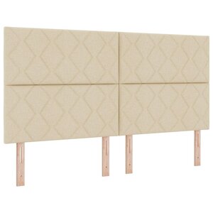vidaXL Lit à ressorts avec matelas Crème 180 x 200 cm tissu