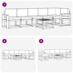 vidaXL Ensemble de canapés d'extérieur 7 pc Blanc et anthracite