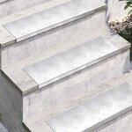 vidaXL Plaques à damier 15 Pièces Argent 60 x 18 cm Aluminium