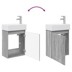 vidaXL Meuble de salle de bain avec robinet Sonoma gris
