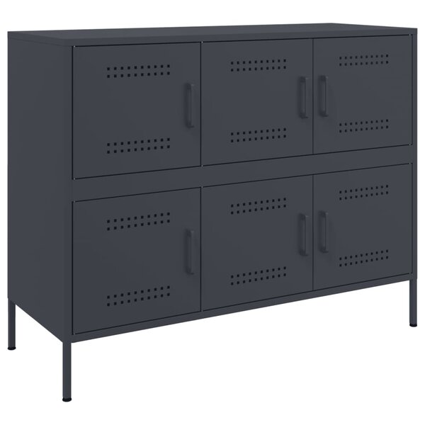 vidaXL Buffet anthracite 100 5x39x79 cm acier laminé à froid
