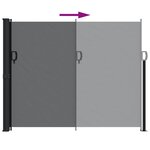 vidaXL Auvent latéral rétractable noir 160x600 cm