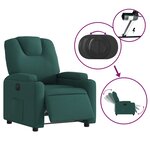 vidaXL Fauteuil inclinable électrique Vert foncé Tissu