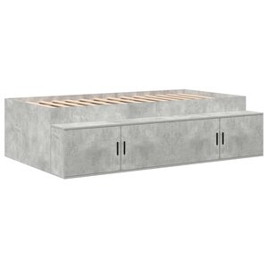vidaXL Cadre de lit de rangement Gris béton 75x190 cm