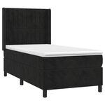 vidaXL Sommier à lattes de lit matelas et LED Noir 90x190 cm Velours