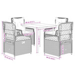 vidaXL Ensemble à manger de jardin avec coussins 5Pièces Beige poly rotin