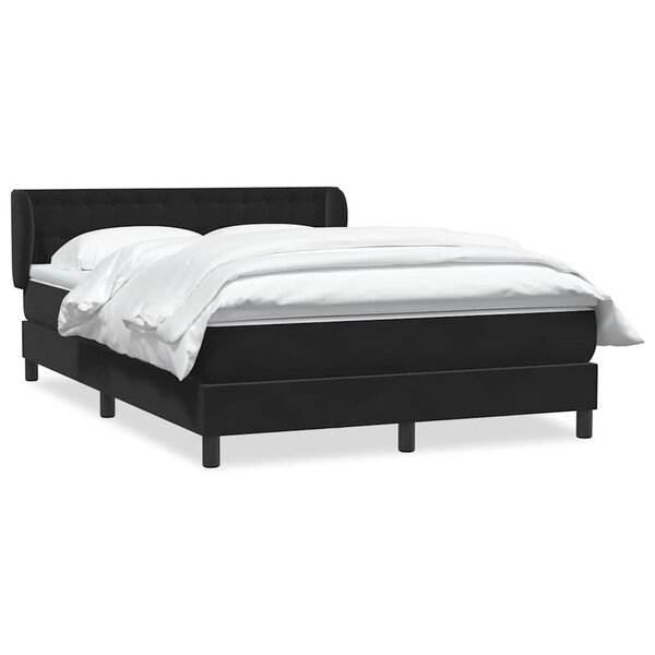 vidaXL Sommier à lattes de lit avec matelas noir 160x220 cm velours