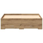vidaXL Cadre de lit avec tiroirs chêne artisan 120x200 cm en bois d'ingénierie