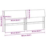 vidaXL Tête de lit capitonnée Gris clair 180 cm Pin massif