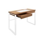Bureau industriel en bois et métal avec tiroir