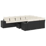 vidaXL Salon de jardin 11 Pièces avec coussins noir résine tressée