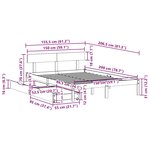 vidaXL Cadre de lit sans matelas blanc 150x200 cm bois de pin massif