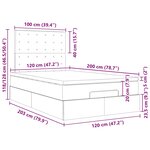 vidaXL Cadre de lit ottoman avec matelas taupe 120x200 cm tissu