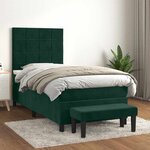 vidaXL Sommier à lattes de lit avec matelas Vert foncé 90x200 cm