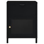 vidaXL Table de chevet Noir 40x30x54 5 cm Acier et verre