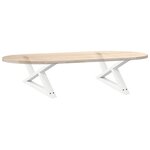 vidaXL Pieds de table basse 2 pièces Blanc 70 x (30-31 3) cm Acier