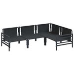 vidaXL Ensemble de canapé de jardin 4 Pièces Anthracite Acier