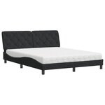 vidaXL Lit avec matelas noir 160x200 cm velours