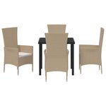 vidaXL Ensemble de salle à manger pour jardin 5 Pièces Beige polyrotin