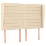 vidaXL Sommier à lattes de lit avec matelas Crème 140x200 cm Tissu