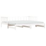 vidaXL Lit de jour avec lit gigogne blanc 90x200 cm bois de pin massif