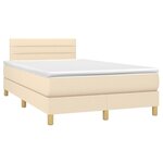 vidaXL Sommier à lattes de lit avec matelas crème 120x190 cm tissu