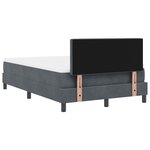 Lit Box Spring vidaXL avec matelas Gris foncé Petit double Velours
