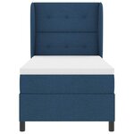 vidaXL Lit à ressorts avec matelas Bleu 90 x 200 cm tissu