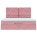 vidaXL Cadre de lit ottoman avec matelas rose 180x200 cm velours