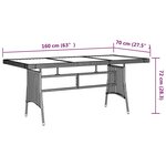 vidaXL Mobilier à dîner d'extérieur 9 Pièces Résine tressée Gris