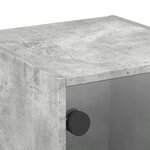 vidaXL Tables de chevet et portes vitrées 2 Pièces gris béton 35x37x35 cm
