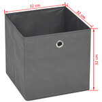 vidaXL Boîte de rangement 4 Pièces Tissu non-tissé 32x32x32 cm Gris