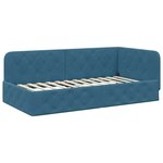 vidaXL Cadre de lit d'angle Bleu 90 x 200 cm Velours
