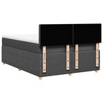 vidaXL Sommier à lattes de lit avec matelas Gris foncé 160x200cm Tissu