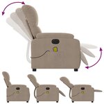 vidaXL Fauteuil inclinable de massage électrique taupe