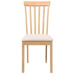 vidaXL Chaises à manger coussins 2 Pièces naturel bois massif caoutchouc